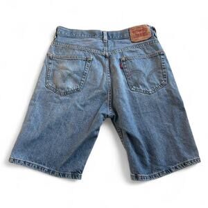 Levi’s 505 Blue Denim Bermuda Shorts Red Tab Size 32 Long Shorts Jorts